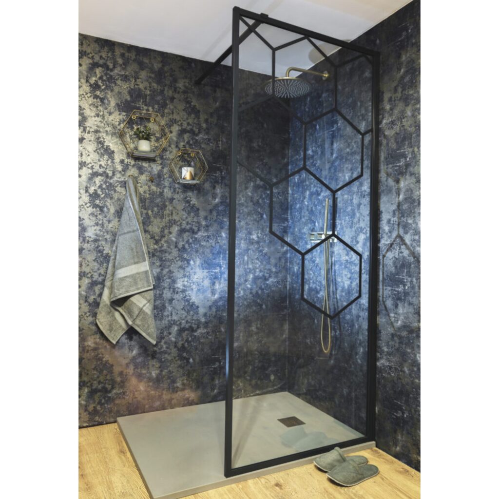 Drench Hexagon WallFixed Shower Panel Kallums Bathrooms