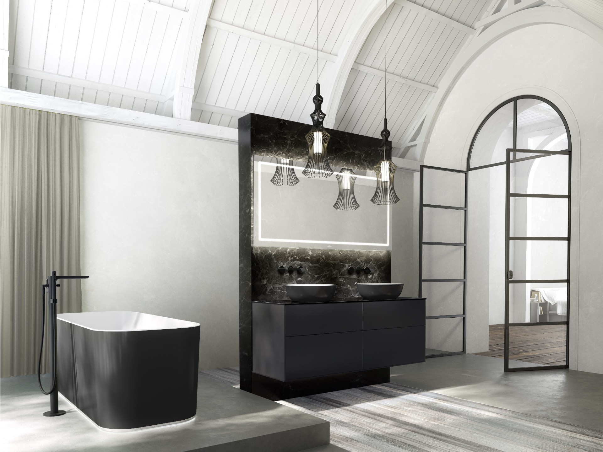 A black bathroom design with Villeroy & Boch products