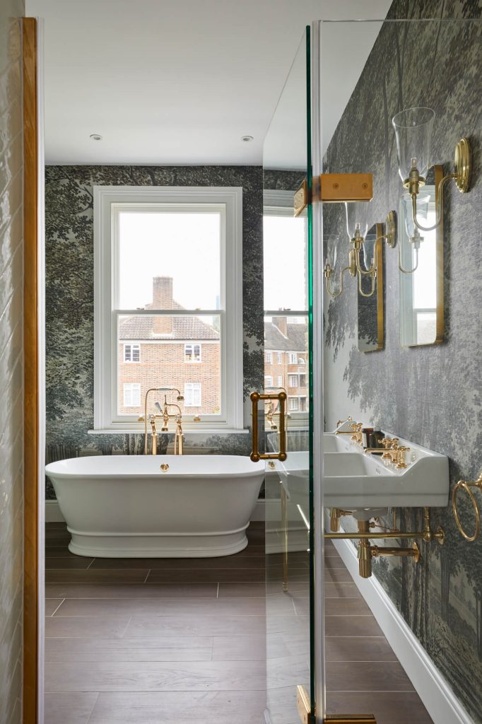 designing a bespoke bathroom Victorian brass roll top bath