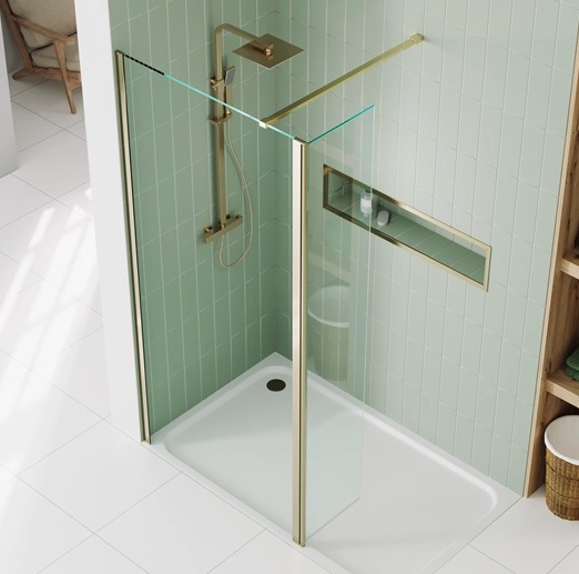 Harbour Status Matt Black Frame 10mm Easy Clean Frosted Walk-In Panel