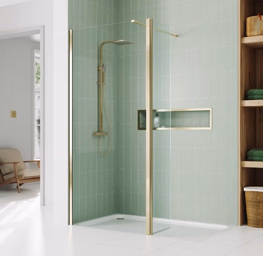 Harbour Status Matt Black Frame 10mm Easy Clean Frosted Walk-In Panel