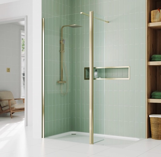 Harbour Status Matt Black Frame 10mm Easy Clean Frosted Walk-In Panel