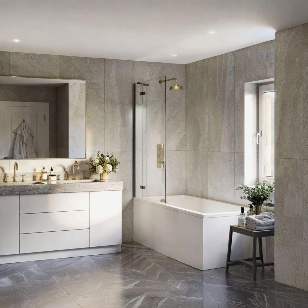 Eleganza Outward-Opening Two Panel Bath Screen