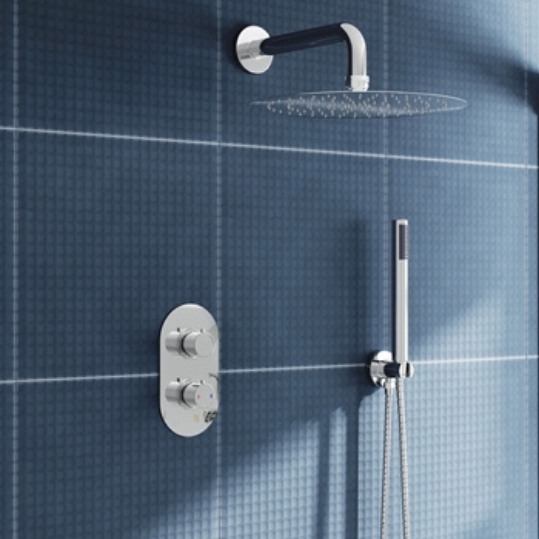 Nina Concealed Shower Valve, Fixed Shower Head & Handset