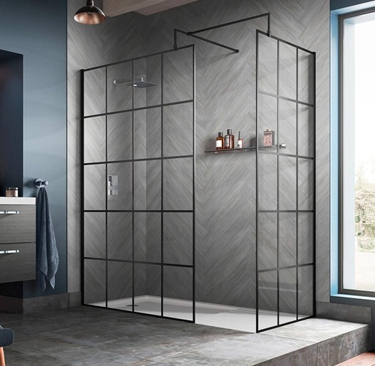 Harbour Status Matt Black Frame 10mm Easy Clean Walk-In Panel