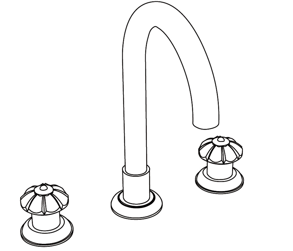 Cristal & Bronze ÉLÉGANCE 3-Hole Basin Mixer Tap - Image 2