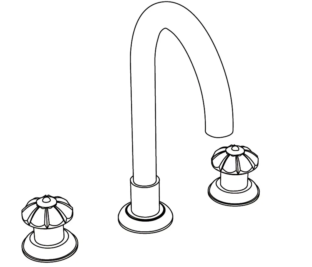 Cristal & Bronze ÉLÉGANCE 3-Hole Basin Mixer Tap - Image 2