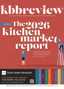 Kallums Bathrooms featured in KBB Review's kitchen market report cover.