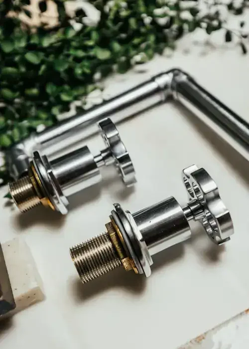 Bathroom tap valves for modern plumbing installation.