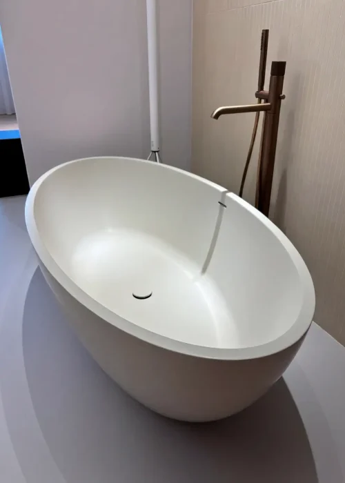 Catalano freestanding oval bath in matt white, Kallums Bathrooms