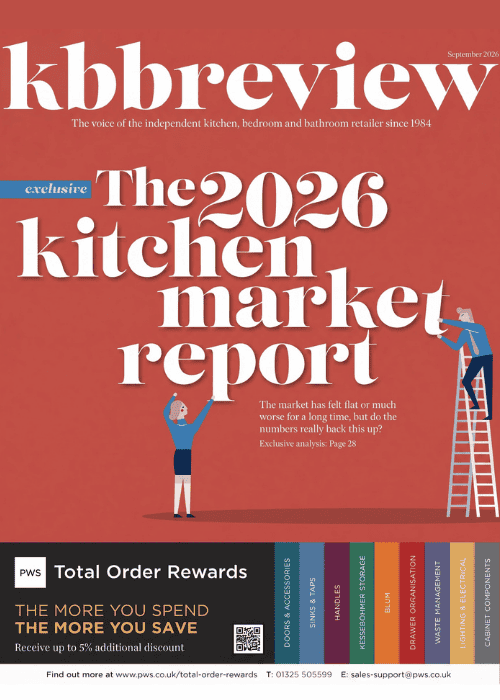 Kallums Bathrooms featured in KBB Review's kitchen market report cover.